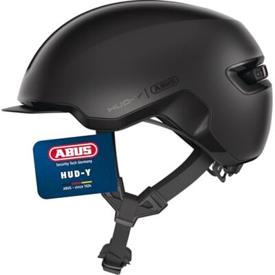 ABUS Urban Casque HUD-Y – avec feu arrière LED magnétique rechargeable et fermeture magnétique – Casque de vélo cool pour le quotidien – Homme et femme – Noir mat, taille S, S (51-55 cm) ABUS Urban Casque HUD-Y – avec feu arrière LED magnétique rechargeable et fermeture magnétique – Casque de vélo cool pour le quotidien – Homme et femme – Noir mat, taille S, S (51-55 cm)