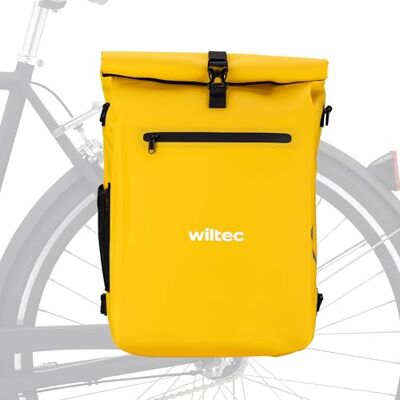WilTec Sacoche sac à dos étanche pour porte-bagages jaune – capacité de 25 L – en 500D PVC – avec compartiment pour ordinateur portable – pour vélos et vélos électriques – Sac de bicyclette – Cyclisme WilTec Sacoche sac à dos étanche pour porte-bagages jaune – capacité de 25 L – en 500D PVC – avec compartiment pour ordinateur portable – pour vélos et vélos électriques – Sac de bicyclette – Cyclisme