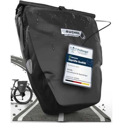 Büchel Sacoche de vélo pour porte-bagages I 25.4 L 100% étanche I avec poignée et bandoulière I sacoche de vélo pour porte-bagages, sacoche de porte-bagages, sacoches de vélo arrière Büchel Sacoche de vélo pour porte-bagages I 25.4 L 100% étanche I avec poignée et bandoulière I sacoche de vélo pour porte-bagages, sacoche de porte-bagages, sacoches de vélo arrière