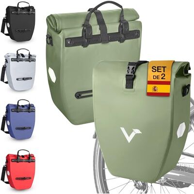 Valkental Grande Sacoche de Porte-Bagages Etanche 28L de Volume Sacoche de Vélo pour Porte-Bagages avec Réflecteurs (Vert naturel, Pack économique 20L) Valkental Grande Sacoche de Porte-Bagages Etanche 28L de Volume Sacoche de Vélo pour Porte-Bagages avec Réflecteurs (Vert naturel, Pack économique 20L)