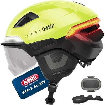 ABUS Casque de vélo HYP-E B.LACE avec feu avant, feu arrière et clignotant ainsi que feu stop sans fil avec visière et protège-oreilles pour vélo, vélo électrique taille S, gris ABUS Casque de vélo HYP-E B.LACE avec feu avant, feu arrière et clignotant ainsi que feu stop sans fil avec visière et protège-oreilles pour vélo, vélo électrique taille S, gris