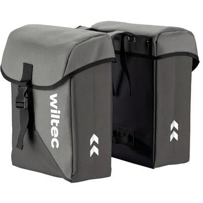 WilTec Sacoche double étanche pour porte-bagages – capacité de 35 L – avec housse de pluie – pour vélos et vélos électriques – Sac de bicyclette – Cyclisme, courses, excursions WilTec Sacoche double étanche pour porte-bagages – capacité de 35 L – avec housse de pluie – pour vélos et vélos électriques – Sac de bicyclette – Cyclisme, courses, excursions