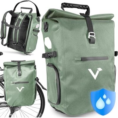 Valkental – Sacoche de vélo 3-en-1 Pro – Nylon de haute qualité – Volume 23 L – Utilisable comme sac porte-bagages, sac à dos et sac bandoulière – 100% étanche – Sacoche de vélo pour porte-bagages Valkental – Sacoche de vélo 3-en-1 Pro – Nylon de haute qualité – Volume 23 L – Utilisable comme sac porte-bagages, sac à dos et sac bandoulière – 100% étanche – Sacoche de vélo pour porte-bagages