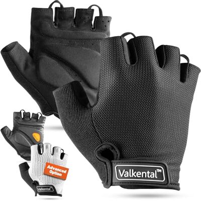 Valkental ® – Gants de vélo rembourrés sans Doigts Respirants, Doux & légers pour Homme & Femme – VTT, Route, Trekking Valkental ® – Gants de vélo rembourrés sans Doigts Respirants, Doux & légers pour Homme & Femme – VTT, Route, Trekking