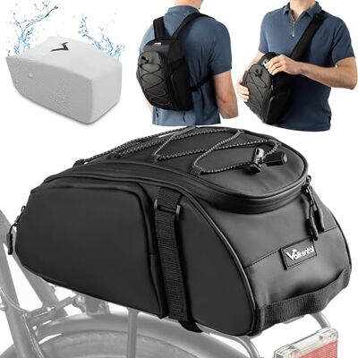 Valkental Sac de vélo 3 en 1 pour porte-bagages avec fonction de refroidissement Volume de 10L Sac de porte-bagages isolant avec fonction sac à dos Étanche & Réfléchissant Valkental Sac de vélo 3 en 1 pour porte-bagages avec fonction de refroidissement Volume de 10L Sac de porte-bagages isolant avec fonction sac à dos Étanche & Réfléchissant