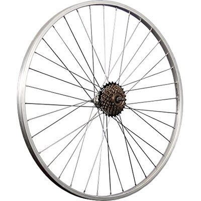 Taylor Roue arrière de vélo de 28 ", en aluminium, avec couronne à vis Shimano à 7 vitesses, argentée Taylor Roue arrière de vélo de 28 ", en aluminium, avec couronne à vis Shimano à 7 vitesses, argentée