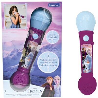 Lexibook , Frozen MIC80FZLXB Microphone lumineux Haut-parleur intégré, effets de lumière, mélodies de démonstration Lexibook , Frozen MIC80FZLXB Microphone lumineux Haut-parleur intégré, effets de lumière, mélodies de démonstration