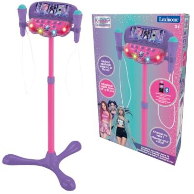 Lexibook , K-Pop Academy, Deux micros, Violet, S160KP Pied karaoké réglable avec 2 micros, Bluetooth, lumières et effets vocaux pour chanter en duo Lexibook , K-Pop Academy, Deux micros, Violet, S160KP Pied karaoké réglable avec 2 micros, Bluetooth, lumières et effets vocaux pour chanter en duo