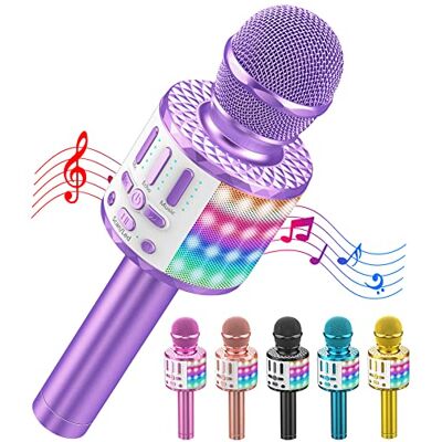 MicQutr Microphone Sans Fil Bluetooth Karaoké, Portable Karaoké Micro Haut-Parleur Avec LumièRe, Microphone Karaoke Pour Enfants/Adultes Chanter Club Noël Anniversaire Soiree Famille Youtube Live, Idée Cadeau MicQutr Microphone Sans Fil Bluetooth Karaoké, Portable Karaoké Micro Haut-Parleur Avec LumièRe, Microphone Karaoke Pour Enfants/Adultes Chanter Club Noël Anniversaire Soiree Famille Youtube Live, Idée Cadeau