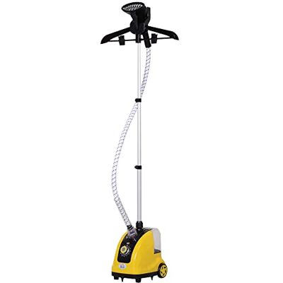 HOMCOM Défroisseur Vapeur Vertical Défroisseur à Vêtements 1,4L Jaune Noir 1950 W, Débit Vapeur 32g/min, Tige Telescopique HOMCOM Défroisseur Vapeur Vertical Défroisseur à Vêtements 1,4L Jaune Noir 1950 W, Débit Vapeur 32g/min, Tige Telescopique