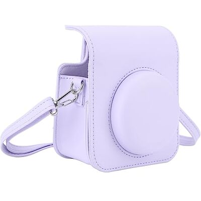 Garsent Étui Portable Compatible avec Fujifilm Instax Mini 12, étui pour Appareil Photo en Cuir PU coloré avec Bandoulière Réglable, Facile à Accrocher et à Sortir pour la Prise de Vue, (Iris Violet) Garsent Étui Portable Compatible avec Fujifilm Instax Mini 12, étui pour Appareil Photo en Cuir PU coloré avec Bandoulière Réglable, Facile à Accrocher et à Sortir pour la Prise de Vue, (Iris Violet)