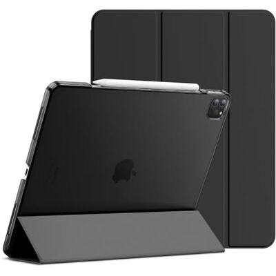 JETech Coque pour iPad Pro 12,9" 4e/3e Gén (2020/2018), Noir Étui Housse Dos Translucide Fin, Support 3 Volets, Veille/Réveil Auto, Protection Légère Antichoc JETech Coque pour iPad Pro 12,9" 4e/3e Gén (2020/2018), Noir Étui Housse Dos Translucide Fin, Support 3 Volets, Veille/Réveil Auto, Protection Légère Antichoc
