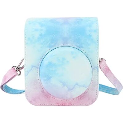 Garsent Étui Portable Compatible avec Fujifilm Instax Mini 12, étui pour Appareil Photo en Cuir PU coloré avec Bandoulière Réglable, Facile à Accrocher et à Sortir pour la Prise de Vue, (Bleu Rose) Garsent Étui Portable Compatible avec Fujifilm Instax Mini 12, étui pour Appareil Photo en Cuir PU coloré avec Bandoulière Réglable, Facile à Accrocher et à Sortir pour la Prise de Vue, (Bleu Rose)