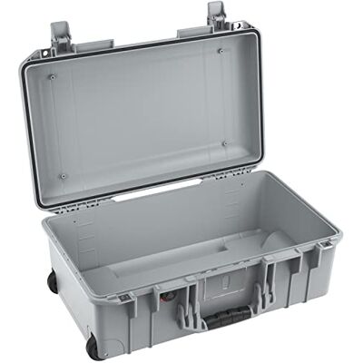 PELI Air 1535 Étui de protection léger avec roulettes pour équipement appareil photo, étanche à l'eau et à la poussière, volume 27 l, sans insert en mousse, couleur : gris PELI Air 1535 Étui de protection léger avec roulettes pour équipement appareil photo, étanche à l'eau et à la poussière, volume 27 l, sans insert en mousse, couleur : gris