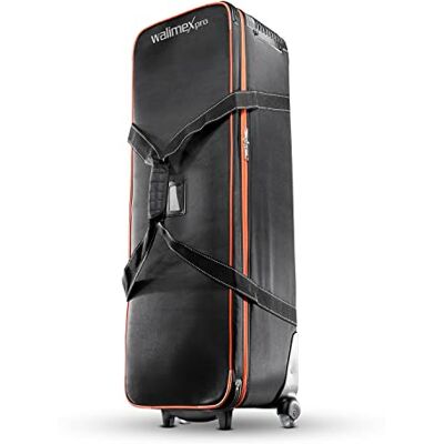 Walimex Pro studio bag trolley taille L Chariot spacieux et rembourré pour équipement de studio, fonction 2 en 1 comme sac et chariot avec roues à roulement à billes Walimex Pro studio bag trolley taille L Chariot spacieux et rembourré pour équipement de studio, fonction 2 en 1 comme sac et chariot avec roues à roulement à billes