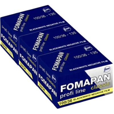 Foma FO11131-3 - Ensemble de 3 films Noir/Blanc 100 ASA - Photographie Foma FO11131-3 - Ensemble de 3 films Noir/Blanc 100 ASA - Photographie