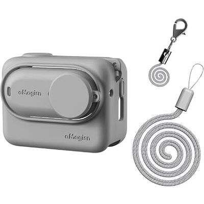 Generic Housse en silicone pour Insta360 Go3, étui de protection en caoutchouc avec lanière accessoire de caméra d'action sportive, gris, Étui de beauté Generic Housse en silicone pour Insta360 Go3, étui de protection en caoutchouc avec lanière accessoire de caméra d'action sportive, gris, Étui de beauté