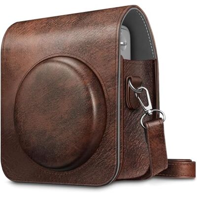 FINTIE Étui de protection de qualité supérieure pour appareil photo instantané Fujifilm Instax Mini 90 Neo Classic avec sangles amovibles, marron FINTIE Étui de protection de qualité supérieure pour appareil photo instantané Fujifilm Instax Mini 90 Neo Classic avec sangles amovibles, marron