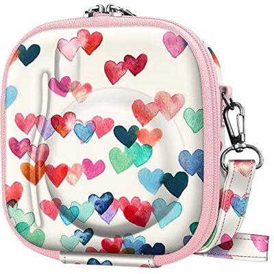 FINTIE Étui de protection pour appareil photo instantané Fujifilm Instax mini 12/11 99 8 7S 90 70 Coque de transport rigide antichoc avec sangle réglable amovible Motif FINTIE Étui de protection pour appareil photo instantané Fujifilm Instax mini 12/11 99 8 7S 90 70 Coque de transport rigide antichoc avec sangle réglable amovible Motif