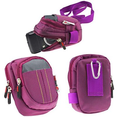 Navitech Housse Violet de Sac de Cas Appareil Photo/caméra Compatible avec Canon PowerShot G7 X Mark II, PowerShot G9 X Mark II (avec Ceinture Mousqueton et bandoulière) Navitech Housse Violet de Sac de Cas Appareil Photo/caméra Compatible avec Canon PowerShot G7 X Mark II, PowerShot G9 X Mark II (avec Ceinture Mousqueton et bandoulière)