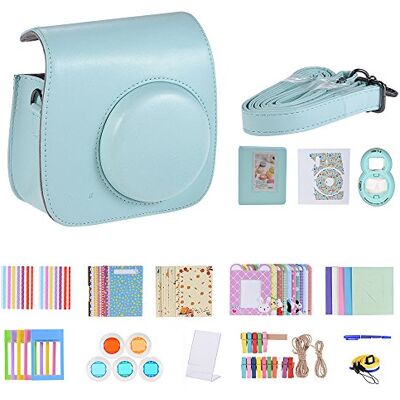 Andoer , Kit d'accessoires 14 en 1 pour Fujifilm Instax Mini 9/8 +/8 avec étui, bandoulière, auto-adhésif, lentille pour selfie, filtre, album, cadre, coin adhésif, stylo Andoer , Kit d'accessoires 14 en 1 pour Fujifilm Instax Mini 9/8 +/8 avec étui, bandoulière, auto-adhésif, lentille pour selfie, filtre, album, cadre, coin adhésif, stylo