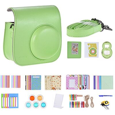 Andoer 14 en 1 Kit d'accessoires pour Fujifilm Instax Mini 9/8 + / 8 avec Case/Strap/Autocollant/Selfie Lens/Filtre/Album/Film Frame/Coin autocollant/Stylo -?Vert Citron? Andoer 14 en 1 Kit d'accessoires pour Fujifilm Instax Mini 9/8 + / 8 avec Case/Strap/Autocollant/Selfie Lens/Filtre/Album/Film Frame/Coin autocollant/Stylo -?Vert Citron?
