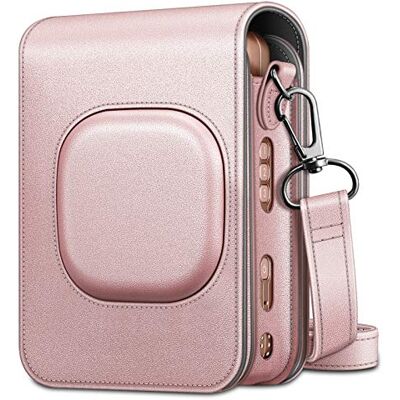 FINTIE Voyage Étui Housse Compatible avec Fujifilm Instax Mini LiPlay Hybrid Instant Camera Sac de Caméra en Cuir Végétalien Caméra Cover Case Sac avec Bandoulière Amovible, Or Rose FINTIE Voyage Étui Housse Compatible avec Fujifilm Instax Mini LiPlay Hybrid Instant Camera Sac de Caméra en Cuir Végétalien Caméra Cover Case Sac avec Bandoulière Amovible, Or Rose