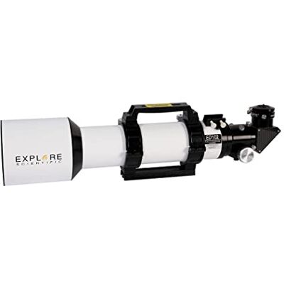 Explore Scientific Télescope réfracteur Apochromatique ED, 102 mm f/7 classique blanc « Essential Series », 1,14 arc sec, 2 vitesses Explore Scientific Télescope réfracteur Apochromatique ED, 102 mm f/7 classique blanc « Essential Series », 1,14 arc sec, 2 vitesses