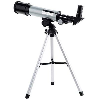 WOWCSXWC Télescope compatible avec les enfants Télescope réfracteur astronomique à 360° avec trépied, lunette de visée, miroir lunaire, anniversaire, compatible avec exploration de la lune WOWCSXWC Télescope compatible avec les enfants Télescope réfracteur astronomique à 360° avec trépied, lunette de visée, miroir lunaire, anniversaire, compatible avec exploration de la lune