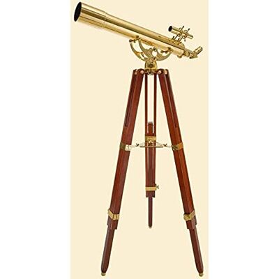 YangRy Télescope astronomique en laiton, monoculaire vertical, support triangulaire, télescope étoile de placement, télescope d'étoile, observation des étoiles YangRy Télescope astronomique en laiton, monoculaire vertical, support triangulaire, télescope étoile de placement, télescope d'étoile, observation des étoiles