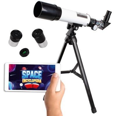 Party town Big Minds Télescope Astronomique Et Terrestre Pour Enfants Avec 3 Lentilles, Application D'apprentissage Incluse, Idéal Pour 8 À 12 Ans Party town Big Minds Télescope Astronomique Et Terrestre Pour Enfants Avec 3 Lentilles, Application D'apprentissage Incluse, Idéal Pour 8 À 12 Ans