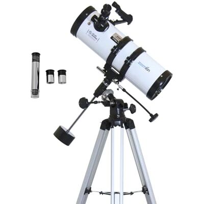 Zoomion Philae 114/500 EQ télescope à réflecteur Lunette astronomique avec trépied, support et oculaires pour enfants et débutants en astronomie Zoomion Philae 114/500 EQ télescope à réflecteur Lunette astronomique avec trépied, support et oculaires pour enfants et débutants en astronomie