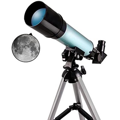 YangRy Télescope réfracteur de 50 mm avec trépied réglable, télescope pour enfants, adultes et débutants, monoculaire portable, télescope de voyage pour observer la lune des oiseaux YangRy Télescope réfracteur de 50 mm avec trépied réglable, télescope pour enfants, adultes et débutants, monoculaire portable, télescope de voyage pour observer la lune des oiseaux