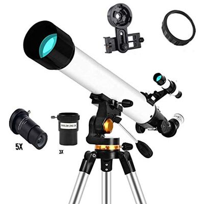 DLAZUM Télescope pour enfants Télescope astronomique pour adultes Télescope astronomique haute définition pour adultes et enfants débutants avec trépied, portable et équipé d'un trépied, DLAZUM Télescope pour enfants Télescope astronomique pour adultes Télescope astronomique haute définition pour adultes et enfants débutants avec trépied, portable et équipé d'un trépied,