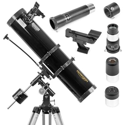 Omegon Télescope N 130/920 EQ-2 Monture EQ-2 pour les débutants en observation astronomique Idéal pour la Lune et les planètes Télescope d'astronomie nombreux accessoires Omegon Télescope N 130/920 EQ-2 Monture EQ-2 pour les débutants en observation astronomique Idéal pour la Lune et les planètes Télescope d'astronomie nombreux accessoires