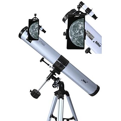 Seben 76/900 EQ-2 Télescope réflecteur pour l'astronomie, y compris adaptateur pour smartphone, monture, jeu de filtres pour oculaires Seben 76/900 EQ-2 Télescope réflecteur pour l'astronomie, y compris adaptateur pour smartphone, monture, jeu de filtres pour oculaires