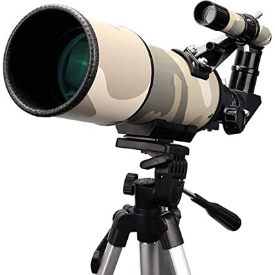 YangRy Télescope pour enfants et débutants, ouverture de 80 mm, télescope réfracteur astronomique de 400 mm, télescope de voyage portable, avec trépied, lunette de visée et adaptateur pour smartphone YangRy Télescope pour enfants et débutants, ouverture de 80 mm, télescope réfracteur astronomique de 400 mm, télescope de voyage portable, avec trépied, lunette de visée et adaptateur pour smartphone