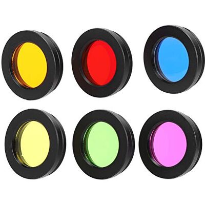 Bindpo Filtres de télescope, 6 Couleurs 1,25 Pouces oculaires de télescope Filtre Ensemble de Filtre de Couleur astronomique en Verre Optique avec boîte de Rangement pour télescope Bindpo Filtres de télescope, 6 Couleurs 1,25 Pouces oculaires de télescope Filtre Ensemble de Filtre de Couleur astronomique en Verre Optique avec boîte de Rangement pour télescope