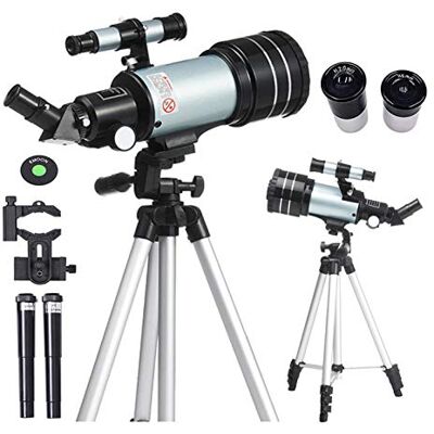QRTERTYG Télescope monoculaire, télescope astronomique professionnel pour observation des étoiles, haute définition à faible luminosité, télescope réfracteur portable extérieur, adaptateur pour smartphone et QRTERTYG Télescope monoculaire, télescope astronomique professionnel pour observation des étoiles, haute définition à faible luminosité, télescope réfracteur portable extérieur, adaptateur pour smartphone et