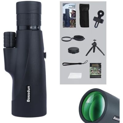 Melon Decor Télescope monoculaire 10-30 x 50 zoom – Jumelles HD pour adultes avec prisme BAK4 et lentille FMC, étanchéité IP56, support de téléphone portable et trépied, pour l'observation des oiseaux, les Melon Decor Télescope monoculaire 10-30 x 50 zoom – Jumelles HD pour adultes avec prisme BAK4 et lentille FMC, étanchéité IP56, support de téléphone portable et trépied, pour l'observation des oiseaux, les