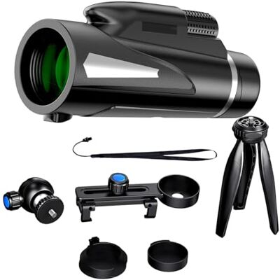 awakentti Télescope monoculaire HD 12 x 50, zoom facile, image claire et lumineuse, télescope d'observation des oiseaux pour observer les étoiles, la randonnée, l'observation de la faune awakentti Télescope monoculaire HD 12 x 50, zoom facile, image claire et lumineuse, télescope d'observation des oiseaux pour observer les étoiles, la randonnée, l'observation de la faune