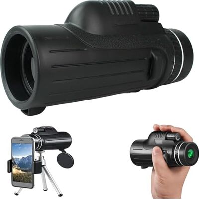 BUFANGE Télescope monoculaire à longue portée 120 x 100 avec support pour smartphone pour observation des oiseaux BUFANGE Télescope monoculaire à longue portée 120 x 100 avec support pour smartphone pour observation des oiseaux