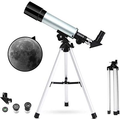 DLAZUM Télescope astronomique pour enfants, tube de 360 x 50 mm, télescope monoculaire d'extérieur pour enfants débutants + trépied en aluminium + filtre lune DLAZUM Télescope astronomique pour enfants, tube de 360 x 50 mm, télescope monoculaire d'extérieur pour enfants débutants + trépied en aluminium + filtre lune
