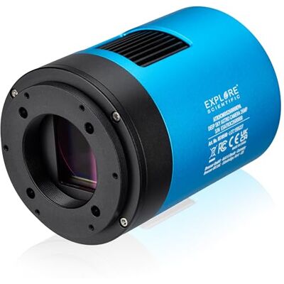Explore Scientific Deep Sky Astro Caméra couleur 26 MP avec technologie d'éclairage arrière pour la photographie de galaxies, amas d'étoiles, lune et planètes sur télescope avec étui Explore Scientific Deep Sky Astro Caméra couleur 26 MP avec technologie d'éclairage arrière pour la photographie de galaxies, amas d'étoiles, lune et planètes sur télescope avec étui