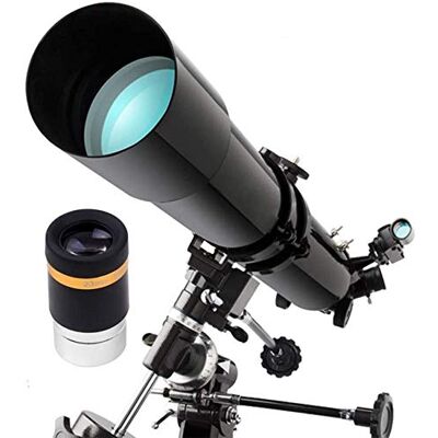 DLAZUM Télescope astronomique réfracteur, ouverture de 80 mm, télescope de 900 mm, télescope pour enfants, débutants et adultes, excellente astronomie pour les enfants pour explorer l'espace lunaire DLAZUM Télescope astronomique réfracteur, ouverture de 80 mm, télescope de 900 mm, télescope pour enfants, débutants et adultes, excellente astronomie pour les enfants pour explorer l'espace lunaire