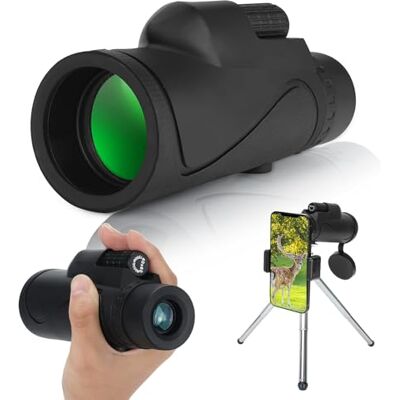 LeGDOr Télescope monoculaire 40 × 60 pour adultes, étanche et antibuée avec trépied, dossier universel pour téléphone portable, sac de rangement, gadgets fantaisie, cadeau pour homme LeGDOr Télescope monoculaire 40 × 60 pour adultes, étanche et antibuée avec trépied, dossier universel pour téléphone portable, sac de rangement, gadgets fantaisie, cadeau pour homme