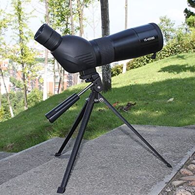 AWSX Télescope Monoculaire Zoom 15-45X60 Étanche HD Observation des Oiseaux avec Trépied Chasse Spotting Scope 45 Degrés Angled Eye Noir AWSX Télescope Monoculaire Zoom 15-45X60 Étanche HD Observation des Oiseaux avec Trépied Chasse Spotting Scope 45 Degrés Angled Eye Noir