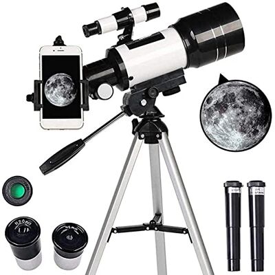 YangRy Télescopes astronomiques réfractives pour enfants débutants avec trépied portable, télescope monoculaire d'observation de l'espace extérieur YangRy Télescopes astronomiques réfractives pour enfants débutants avec trépied portable, télescope monoculaire d'observation de l'espace extérieur