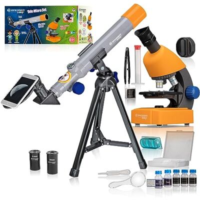 BRESSER Junior Microscope 40x-640x avec éclairage LED et Fonctionnement à Piles BRESSER Junior Microscope 40x-640x avec éclairage LED et Fonctionnement à Piles