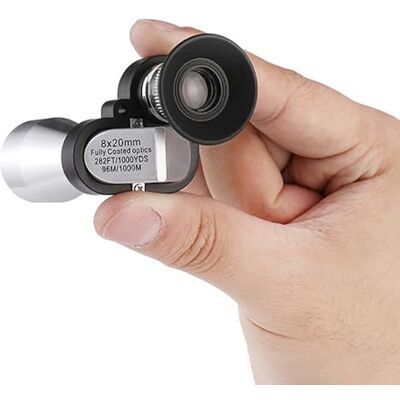AAVEDA Mini télescope portable parfait pour les sports de plein air, la randonnée et l'observation des oiseaux – Mise au point réglable – Grossissement x8 AAVEDA Mini télescope portable parfait pour les sports de plein air, la randonnée et l'observation des oiseaux – Mise au point réglable – Grossissement x8